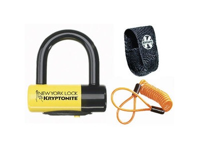 KRYPTONITE New York Liberty disc lock - with reminder cable - yellow