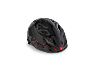 MET HELMETS ELFO Youth Small Black Flames Glossy  click to zoom image